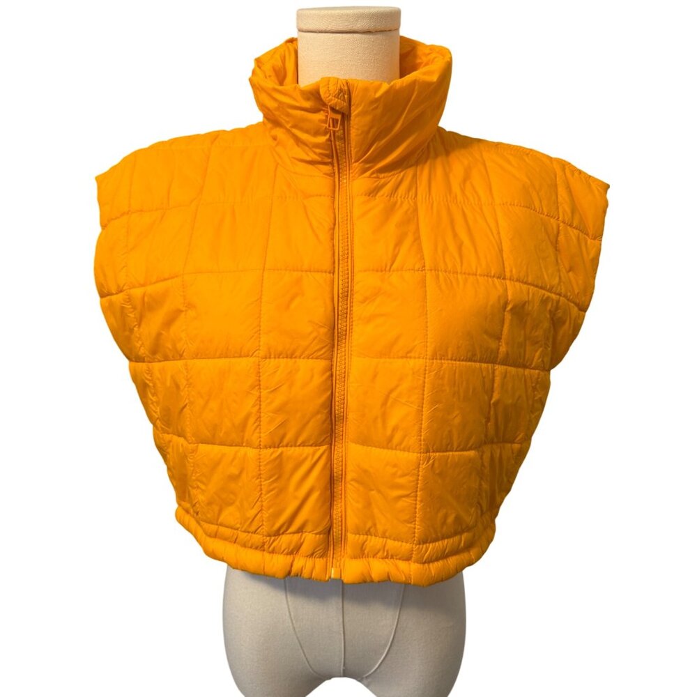 2/$30 Zara XS-S Orange Quilted Puffer Vest Jacket